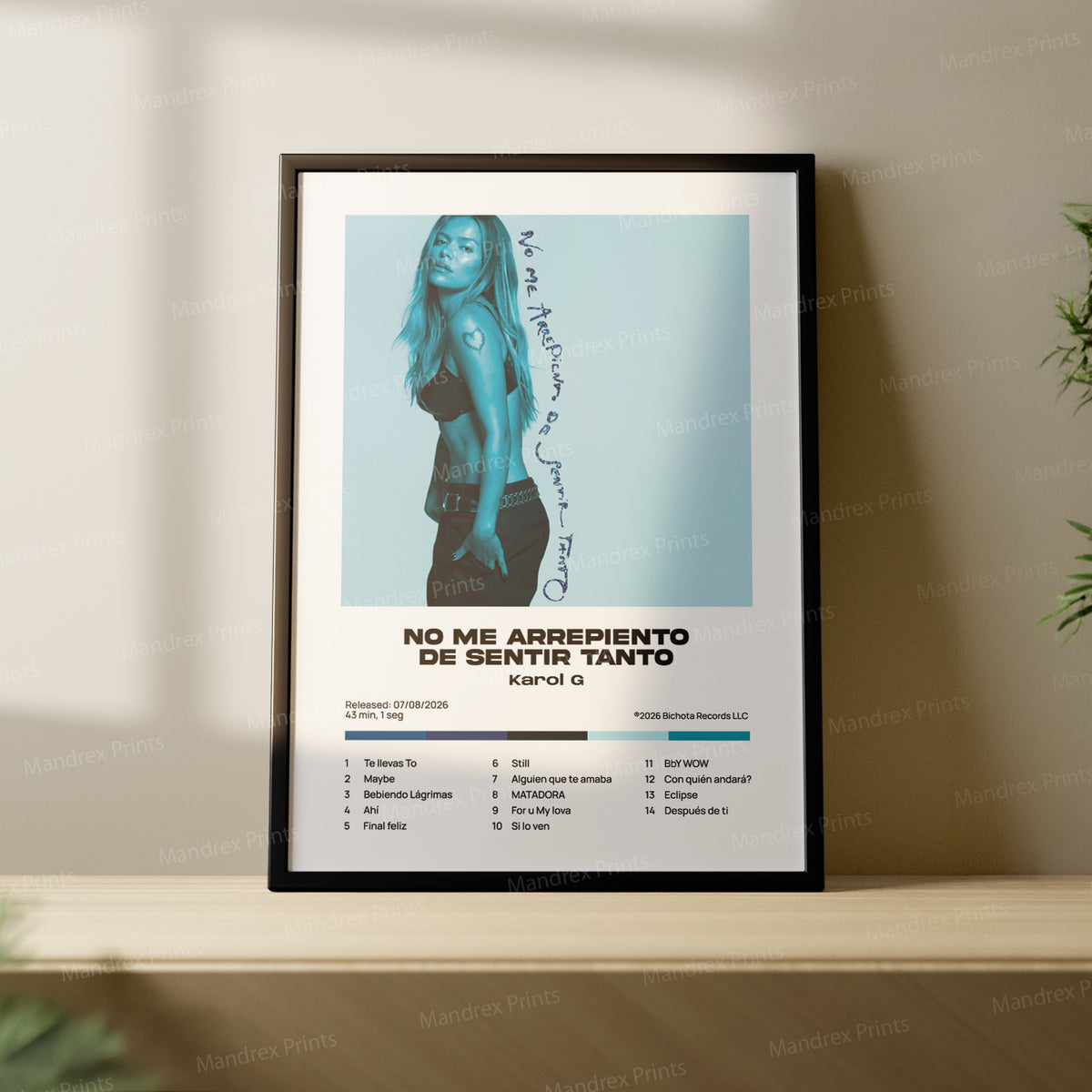 No me arrepiento de sentir tanto – Póster Digital Karol G
