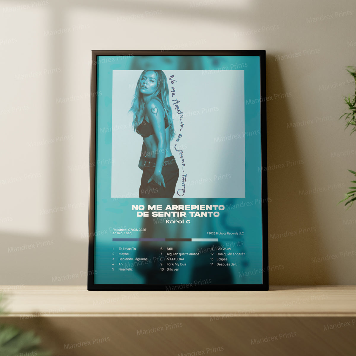No me arrepiento de sentir tanto – Póster Digital Karol G