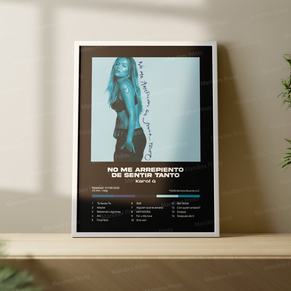 No me arrepiento de sentir tanto – Póster Digital Karol G